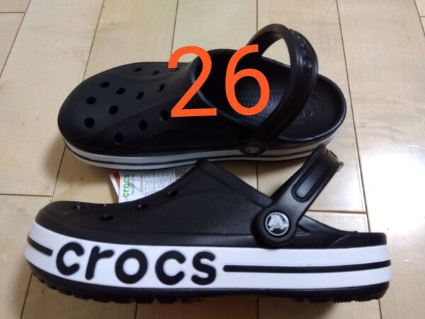 【4大人気早い者勝ち】新品タグ付 クロックスブラック系 (黒)メンズ レディース26cm