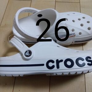 4【大人気早い者勝ち】新品タグ付 クロックスホワイト系 メンズ レディース26cm