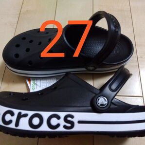 【5大人気早い者勝ち】新品タグ付 クロックスブラック系 (黒)メンズ レディース27cm