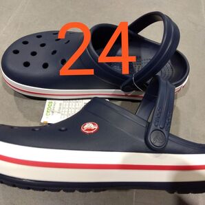 【6激安今だけ】新品タグ付 クロックス メンズ レディースネイビー系(ネイビー) 24cm