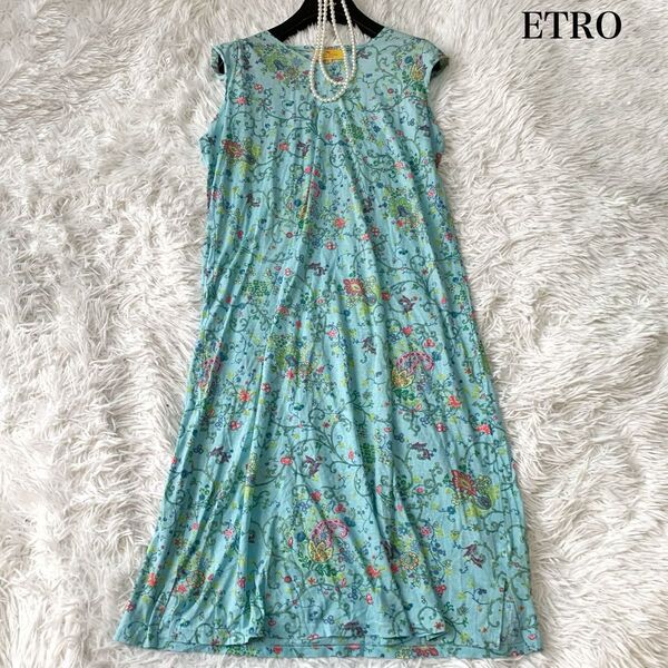 ETRO Home collection エトロ ホームコレクション 花柄ワンピース ボタニカル柄 M~Lサイズ 膝丈