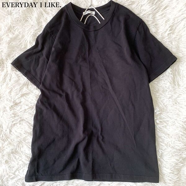 EVERYDAY I LIKE. エブリデイアイライク コットン100% 半袖Tシャツ フリーサイズ ネイビー 日本製
