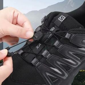 SALOMON クイックレースキット 結ばない 靴紐 ランニングシューズ スニーカー ブラック BLACK トレッキング