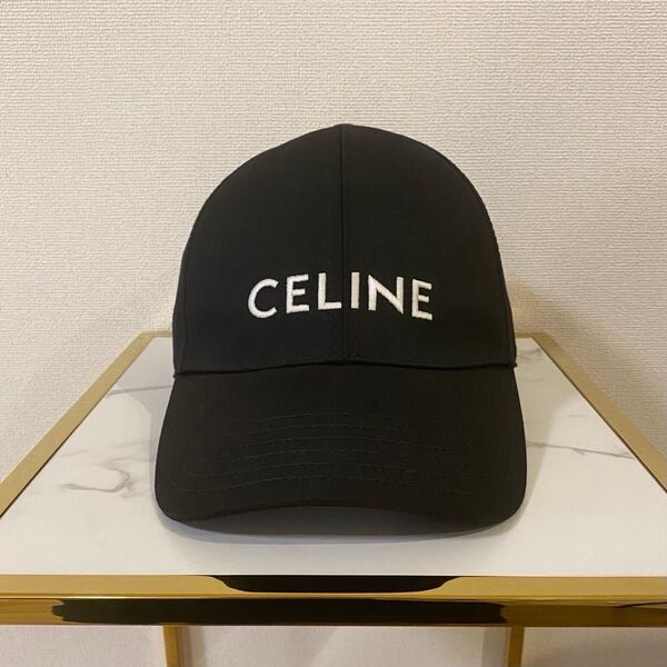 CELINE セリーヌ ベースボールキャップ ドリルコットンMサイズ ユニセックス 新品同様美品