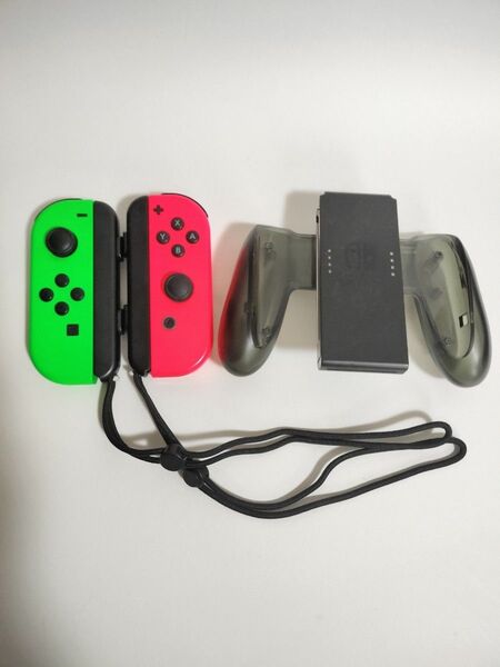 Nintendo Switch ジョイコン L R 充電グリップ ジャンク Joy-Conストラップ セット 純正