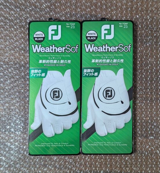 新品 2個セット フットジョイ ウェザーソフ ゴルフグローブ 左手装着