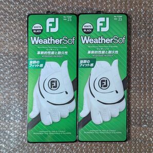 新品 2個セット フットジョイ ウェザーソフ ゴルフグローブ 左手装着