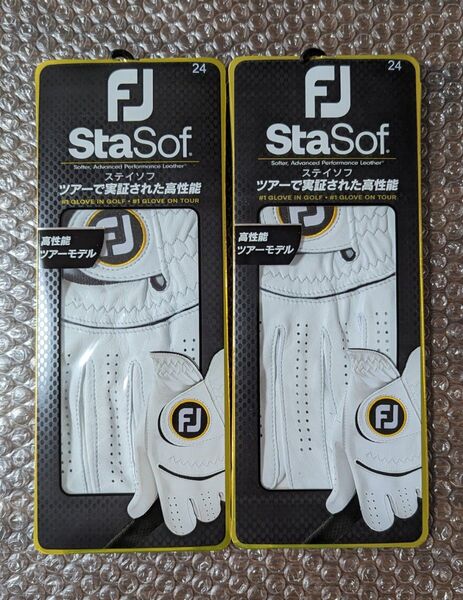 新品 2個セット フットジョイ ステイソフ ゴルフグローブ 左手装着