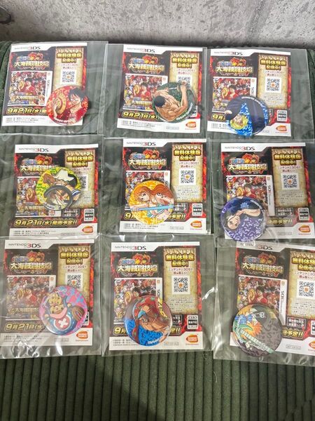 ONE PIECE ワンピース 大海賊闘技場 2016年ジャンプフェスタ会場限定 試遊 缶バッジ 麦わらの一味 セット 希少
