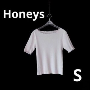 HONEYS 縁取り 半袖 カットソー