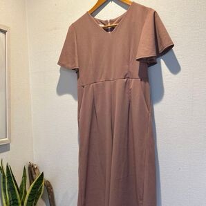 韓国購入 未使用品 ウエストタック パンツ くすみピンクベージュ