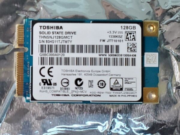 【外付けケース付き】東芝 THNSNJ128GMCT 128GB mSATA SSD