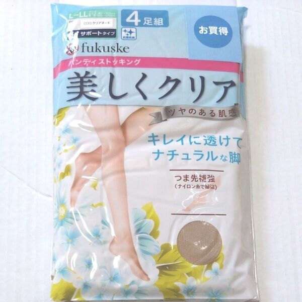 ③福助 fukusuke フクスケ レディース パンティストッキング L〜LLサイズ 4足組