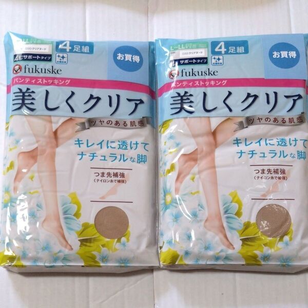 ②福助 fukusuke フクスケ レディース パンティストッキング L〜LLサイズ 8足組