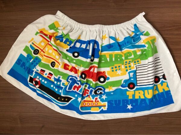 乗り物柄 ラップタオル 約60cm丈★プール スイミング 巻きタオル マイクロファイバー