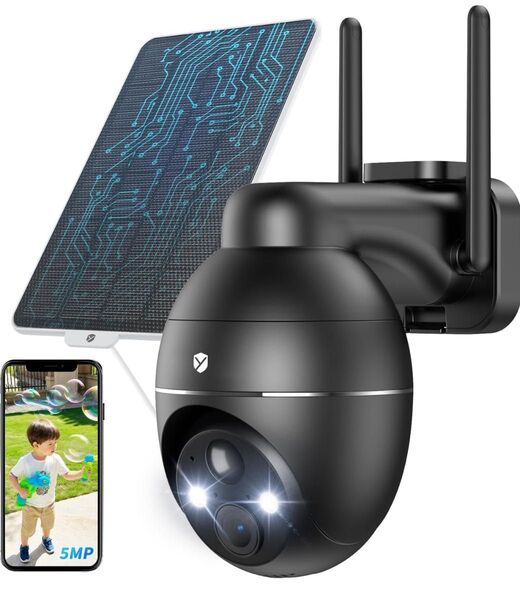【2025強化版500万超高画素・高効率充電】 防犯カメラ 屋外 ソーラー