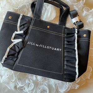 新品★JILL by ジルスチュアート【フリル トートバッグ ショルダーストラップつき ショルダーバック】キャンパスバック