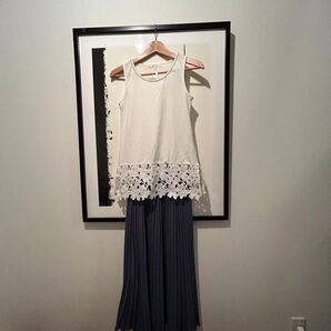レディース ノースリーブカットソー&プリーツスカート セットアップ 2点セット