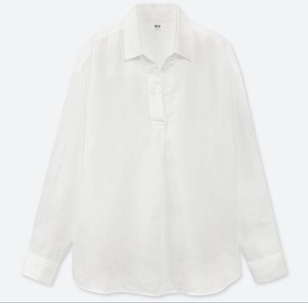 ユニクロ UNIQLO プレミアムリネンシャツ ホワイト Mサイズ 長袖シャツ トップス シャツ 白