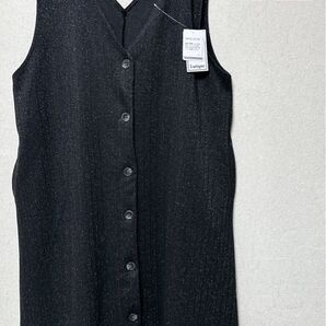 新品 しまむら lutique 2wayワンピース 4L ラメ ブラック
