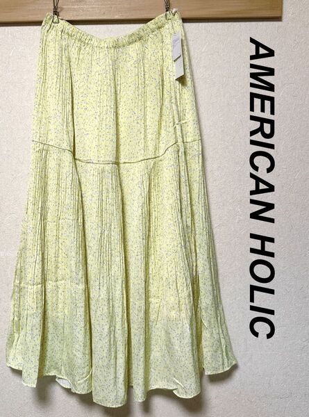 新品 アメリカンホリック ティアードプリーツスカート L