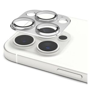 iPhone16 Pro/16Pro Max カメラ レンズ 保護カバー シルバー アルミ