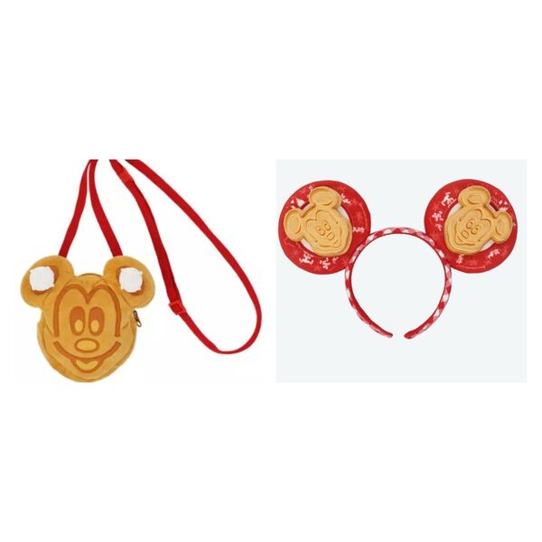 ディズニー ミッキー ワッフル カチューシャ ショルダーバッグ