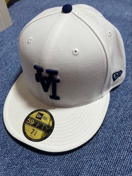 確実本物NEW ERA Los Angeles Dodgers キャップ 7 3/8 58.7cm ドジャース逆マーク 希少