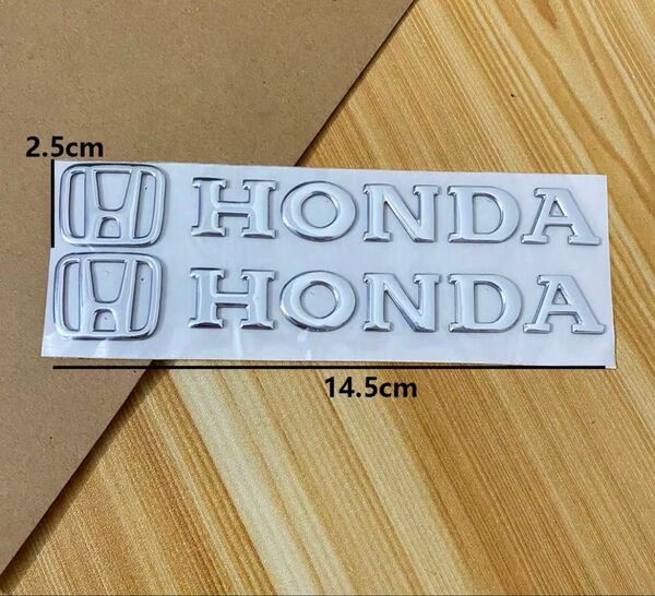 ホンダ 本田 HONDA バイク ステッカー エンブレム 3D立体 シール 2枚セット シルバー