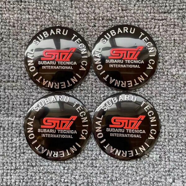 スバル STI ホイールセンターキャップ アルミステッカー カバー アクセサリー 車用品 4枚セット