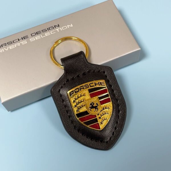Porsche ポルシェ キーホルダー キーリング カーアクセサリー 車用品 黒 ブラック