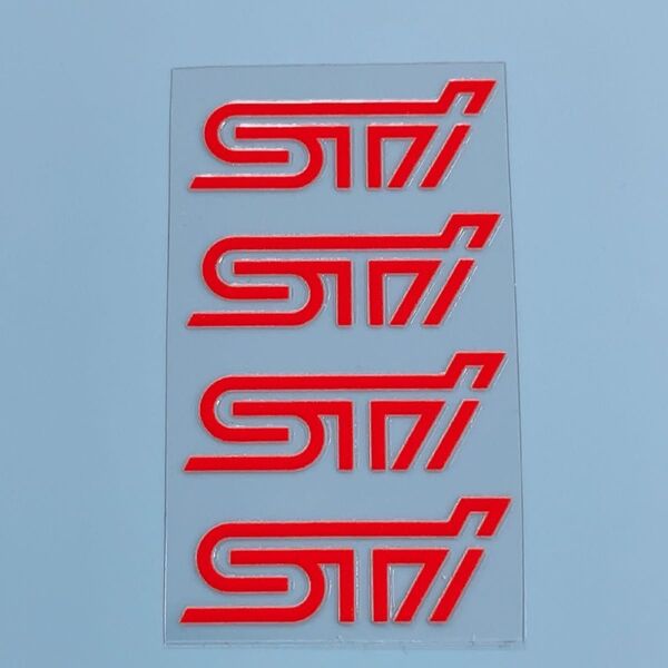 スバル SUBARU STI ステッカー シール エンブレム 3D立体 カーアクセサリー 小 4枚セット
