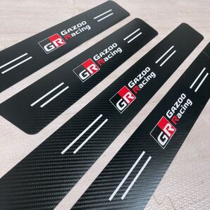 トヨタ TOYOTA GR gr ガズーレーシング ドアサイドステップガード プロテクター 傷汚れ防止 カーアクセサリー 4枚入