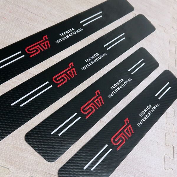 スバル SUBARU sti ドアサイドステップガード プロテクター 傷汚れ防止 ステッカー 4枚セット