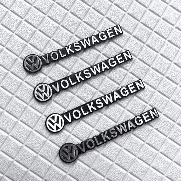 フォルクスワーゲン Volkswagen VW ステッカー アルミ製 エンブレム 3D立体 シール 4枚セット