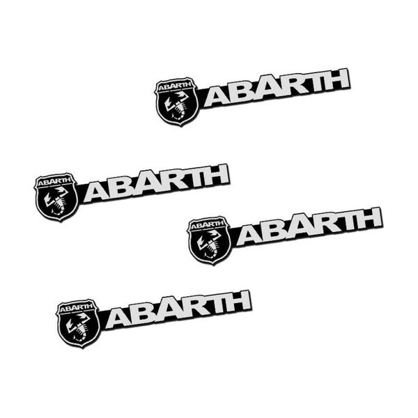 アバルト ABARTH ステッカー 金属製 プレート エンブレム 3D立体 高品質 4枚セット