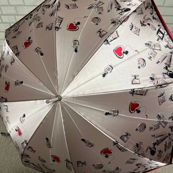 未使用品 銀座かねまつ GINZA デザイン雨傘 アンブレラ 絵 化粧 香水