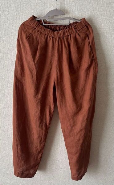 無印良品 リネン 洗いざらしイージーワイドパンツ M