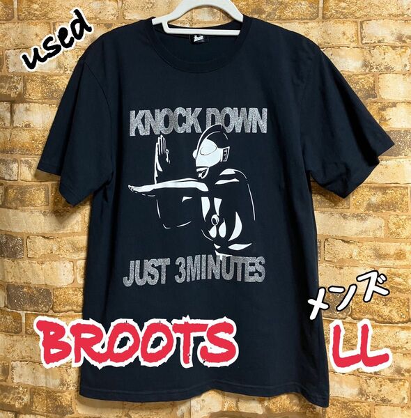 used BROOTS ビールーツ ウルトラマンTシャツ メンズ ブラック LL 《希少 ビールーツ初期品》半袖