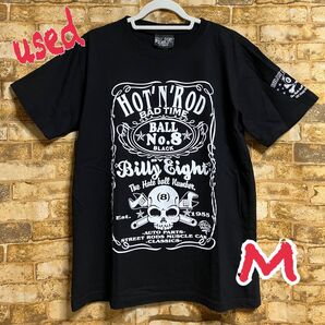 used BILLY EIGHT メンズ プリント 半袖Tシャツ ブラック M ビリーエイト