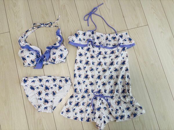 セパレート水着 花柄 ビキニ3点セット 7S