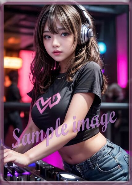 送料無料◇L◇クラブDJ美女new◇高画質◇A4◇イラストアートポスター◇11351◇グラビアアイドル写真◇美脚◇実写