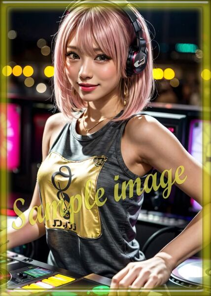 送料無料◇L◇クラブDJ美女new◇高画質◇A4◇イラストアートポスター◇11345◇グラビアアイドル写真◇美脚◇実写