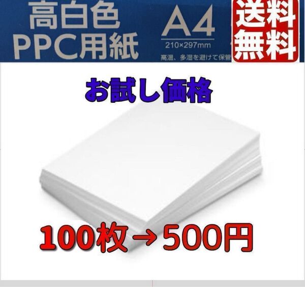 A4 コピー用紙 100枚 ポイント消化 高白色