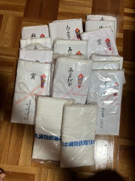 粗品タオル 長期保管品 フェイスタオル 掃除 雑巾 お手拭き 白 18枚 鉄道 コレクション JR 企業