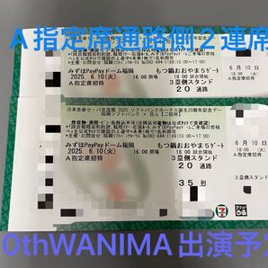 2025年6月10日(火) ソフトバンクホークス VS 巨人 A指定席35列目 通路側から2連席 2枚