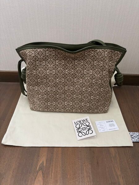 新品★ロエベ フラメンコ アナグラム カーキ ショルダーバッグ