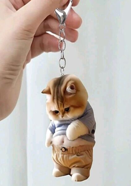 ぽっこりお腹 猫 アクリルキーホルダー 雑貨 A-29