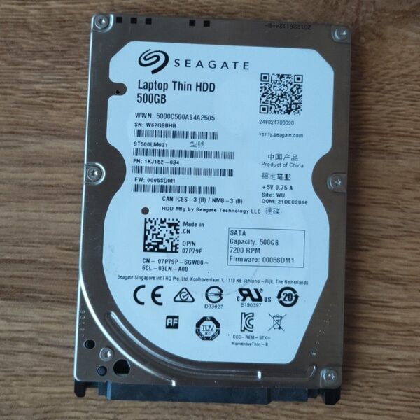 SEAGATE 2.5インチ ST500LM021 500GB 使用時間 : 10001h