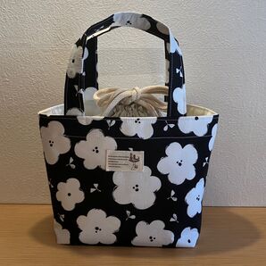 巾着トートバッグ ランチバッグ お散歩バッグ ミニトートバッグ ハンドメイド 北欧柄 ジムバッグ